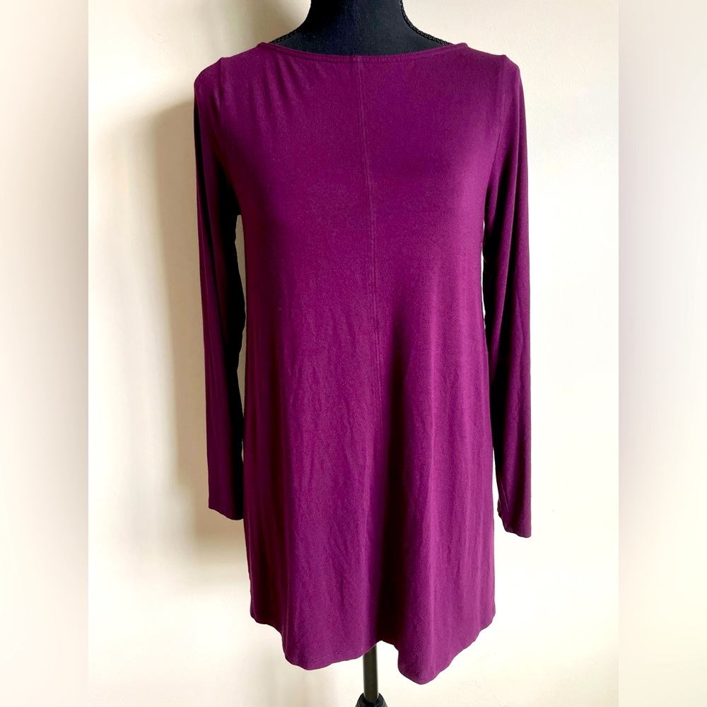 Eileen Fisher Women’s Petite Small Purple Tunic Viscose Spandex Blend Longline